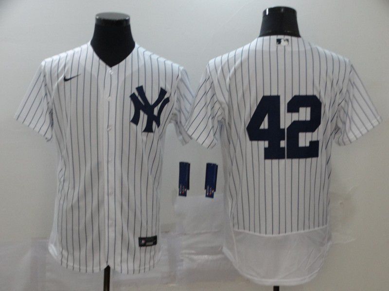 Men New York Yankees 42 No name White Nike Elite MLB Jerseys